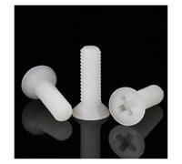 20/50 Uds M2 M2.5 M3 M4 M5 M6 M8 tornillos de cabeza avellanada de nailon de plástico blanco tornillos de cabeza plana Phillips(White,M2.5x8mm 50pcs)