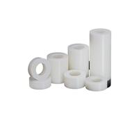 20/50 Uds M3 M4 M5 M6 M8 blanco ABS espaciador de nailon hueco sin rosca arandela de separación hueca redonda tornillo de placa PCB(12mm,ID5.2x OD9 (20pcs))