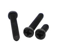20/50 Uds. Perno redondo empotrado de acero al carbono negro M1.2 M1.4 M1.6 M1.7 M2 M2.5 M3 M4 tornillo de máquina cruzada de cabeza plana GB818(5mm,M4 20pcs)
