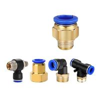 20/50 unidades de racores neumáticos de 4 mm, 6 mm y 8 mm con rosca PL/PB/PC/PCF/SL (1/8", 1/4", 3/8", 1/2").(OD10mm-1I8,PL (50PCS))