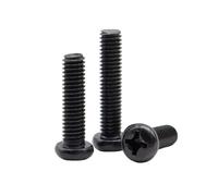 20-500 Piezas M1-M6 PM-type Tornillos para máquina de cabeza cilíndrica cruzada en acero al carbono negro, M3x30mm(100 unidades)