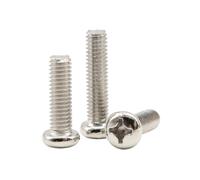 20-500 Piezas M1-M6 PM-type Tornillos para máquina de cabeza cilíndrica cruzada en acero al carbono, niquelados, M3x30mm(100 unidades)