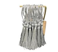 20/50PCs 13CM Gold/Silver Key Tassel Fringe Silk Thread Pendant Tassels Decorative For Jewelry DIY Card Curtains Clothes Weding para Decoración(Silver,20pcs)