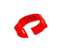 20/50Pcs Adjustable Snap-on Chicken Foot Ring Laser Print Digital Label Duck Pigeon Leg Farm Identification(Red,50pcs)