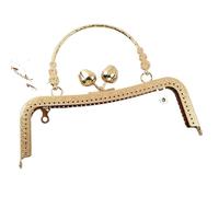 20.5cm Embossed HandBag Handle Purse Clourse Kiss Clasp Wallet Metal Frame Sewing Brackets DIY Handmade Bags Accessories(LightGold)