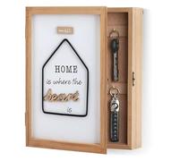 20*6*27cm Armario para llaves Madera, Caja llaves Pared Madera Guarda llaves Pared Entrada con 6 Ganchos Armario llaves Pared Caja para llaves Madera, Moderno para Entrada, Pasillo, Oficina