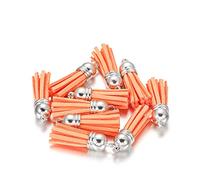 20-60pcs / Lot 38mm Tassel Vintage Leather Tassels Fringe para Purl Macrame Pendant para DIY Jewelry Making Supplies Accessories-Light Orange,20Pcs Silver Cap
