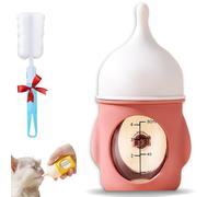 20/80ml Leak-Proof Squeezable Kitten Bottle, Squeezable Kitten Bottle, Anti-Choking Feeding Kit with Soft Nipple, Silicone Pet Nursing Bottles for Puppies & Kittens (Red,80ml)
