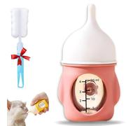 20/80ml Leak-Proof Squeezable Kitten Bottle, Squeezable Kitten Bottle, Anti-Choking Feeding Kit with Soft Nipple, Silicone Pet Nursing Bottles for Puppies & Kittens (Red,20ml)