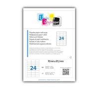 20 A4 hoja 24 pegatina 70 x 37 mm de inyección de tinta etiqueta de papel adhesiva y la etiqueta láser
