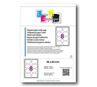 20 A4 hoja 8 pegatina 96 x 63 mm etiqueta adhesiva etiqueta de papel para una impresora de chorro de tinta y láser