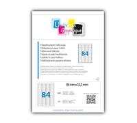 20 A4 hoja 84 pegatina 46 X 11 mm etiqueta adhesiva etiqueta de papel para una impresora de chorro de tinta y láser