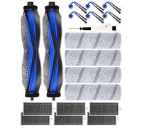 20 Accesorios para ECOVACS DEEBOT X11 Pro Omni/X11 OmniCyclone Robot Aspirador:2 Cepillos Principales, 6 Cepillos Laterales,6 Filtro,4 Rodillos de Fregado,1 Cepillo de Limpieza,1 Destornillador