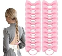 20 Accesorios para el Pelo Rosas | Lazos y Coleteros para Niñas, Bebés, Mujeres, Escuela, Uso Diario y Actuaciones (Rosa)