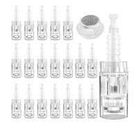 20 agujas redondas de nano-microneedling, agujas dermapen de repuesto, microagujas universales, microagujas de repuesto para dispositivos microneedling, patrón para reparación de la piel