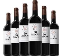 20 Aldeas Tempranillo - Vino tinto ecológico con crianza de 12 meses en barricas de roble, sabor equilibrado y aromas intensos ideales para maridar carnes | 6 botellas