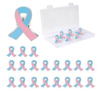 20 alfileres de cinta rosa y azul para concientización sobre la pérdida de bebés, infertilidad, integridad genital, defectos de nacimiento, SMSL nacimiento, aborto espontáneo, concienciación sobre el