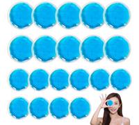20 almohadillas de refrigeración de gel redondas, reutilizables, compresas de PVC frío y caliente, para muelas del juicio, lesiones, picor, hinchazón, abolladuras y fiebre (7 cm y 10 cm, azul)