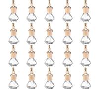 20 ambientadores de coche colgantes de 6 ml para coche, botella difusora vacía de vidrio transparente esencial para coche, hogar, oficina, decoración de perfume