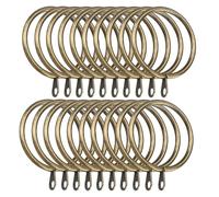 20 anillas de cortina de metal de 45 mm de diámetro interior con ganchos y ojales para cortinas, de bronce envejecido.