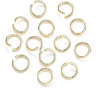 20 anillas de salto de acero inoxidable 304, abiertas, chapadas en oro real de 24 k, calibre 18, 8 x 1 mm