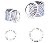 20 Anillas para Llaveros Planas de 30mm,20 mm- Apertura Fácil - Argollas para Llaves y Manualidades