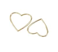 20 anillos de corazón soldados sin costura de 20, 25, 30, 35 y 40 mm de diámetro interior, con ajuste for correa de bolsa, anillo metálico con forma de corazón.(Gold,35mm)