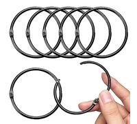 20 Anillos de Cortina para Abrir, Anillos de Cortina de 50 mm, Anillos Redondos, Clips de Cortina de Ducha, Clips de Metal para Cortinas y Barras de Cortina (Negro)