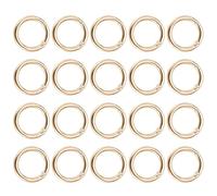 20 anillos de metal con apertura de resorte, clips de gatillo de aleación de 1.4 pulgadas, anillos de llavero dorados, cierres redondos de anillo dividido para manualidades, fabricación de llaveros