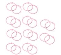 20 anillos for libros de 3 cm diámetro, anillo carpeta metal for bricolaje, for el hogar, escuela, oficina, folletos, archivos tarjetas, rojo(Roze)