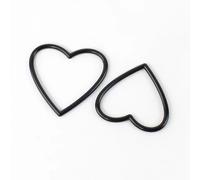 20 anillos metálicos con forma de corazón: juntas tóricas soldadas sin costura for manualidades, diámetro interior de 20 mm a 40 mm(Black,40mm)