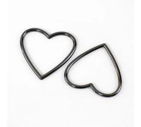 20 anillos metálicos con forma de corazón: juntas tóricas soldadas sin costura for manualidades, diámetro interior de 20 mm a 40 mm(Deep Black,20mm)
