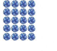 20 animadoras pompones, animadoras de 25 centímetros pompones con mango de palo pompones para animadoras espirituales del equipo deportivo de danza de la escuela (Azul + Plata)