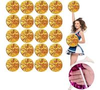 20 animadoras pompones, animadoras de 30 centímetros pompones con mango de palo pompones para animadoras espirituales del equipo deportivo de danza de la escuela (Verde)