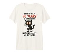 20 Aniversario de Boda, sobreviví a 20 años de Matrimonio Camiseta Premium