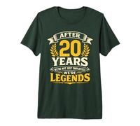 20 años de Aniversario de Trabajo, 20 años de Trabajo de Servicio, Leyendas Camiseta Premium