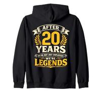 20 años de Aniversario de Trabajo, 20 años de Trabajo de Servicio, Leyendas Sudadera con Capucha