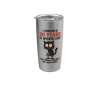 20 años de aniversario de trabajo, sobreviví 20 años de trabajo Vaso térmico de acero inoxidable de doble pared