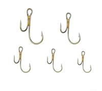 20 anzuelos de pesca dobles de acero al carbono con puntas de púas diseñados para su uso con varios tipos de cebo cuando se dirige a lucioperca y peces similares (2#)