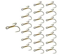 20 anzuelos de pesca dobles de acero al carbono con puntos de púas diseñados para su uso con varios tipos de cebo cuando se dirige a lucioperca y peces similares (4#)