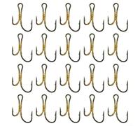 20 anzuelos de pesca dobles de acero al carbono con puntos de púas diseñados para su uso con varios tipos de cebo cuando se dirige a lucioperca y peces similares (6#)