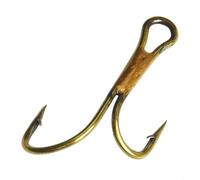 20 anzuelos de pesca dobles de acero de alto carbono, diseño de púas doradas para lucioperca y otras especies de agua dulce, varios tamaños para varias técnicas de pesca (8#)