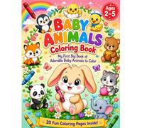 20 Baby Animals Colouring Book for Kids - Colour Drawing Book: Cute Colour Drawing Book | Premium Quality | Single-Sided Pages | Perfect Gift | Ages 2-5 | Happy Paws Publications