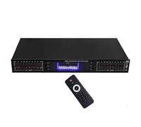 20-Band Audio Equalizer, 20 Band HiFi Audio Equalizer, Professional Digital Graphic Effects Tuning, with Remote Control, LED Spectrum Display, Built-in Bluetooth/USB(Black)