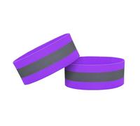 20 bandas reflectantes de 5 x 35 cm, para brazos y piernas, mejor visibilidad en la oscuridad, elásticas, reflectantes, seguridad nocturna, para niños, adultos, exteriores, color lila, 20 unidades