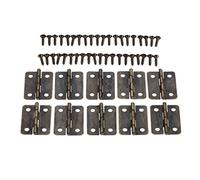 20 bisagras plegables antiguas con tornillos, bisagras de armario retro, bisagras plateadas para puerta, gabinete, muebles, baúl de joyería vintage