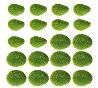 20 bolas de musgo artificial, piedras de musgo falsas, bolas de musgo verde para jardines de hadas, arreglos florales, arreglos florales, manualidades