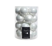 20 Bolas de Navidad de Cristal, Color Blanco Nieve