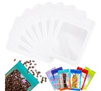 20 Bolsa de Embalaje de Mylar Papel Aluminio con Cremallera,16x24cm Blanco Resellables Transparencia Bolsas Planas Prueba de Olor,para Café Fruta Dulces Comida Joyería Galletas Almacenamiento