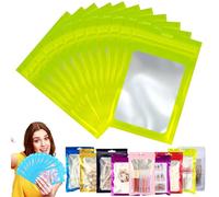 20 Bolsa de Embalaje de Mylar Papel Aluminio con Cremallera,20x30cm Verde Resellables Transparencia Bolsas Planas Prueba de Olor,para Café Fruta Dulces Comida Joyería Galletas Almacenamiento